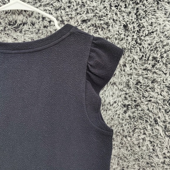 Anthropologie Deletta Womens Embroidered Flower Flutter Sleeve Zipper Top Medium - Picture 13 of 16